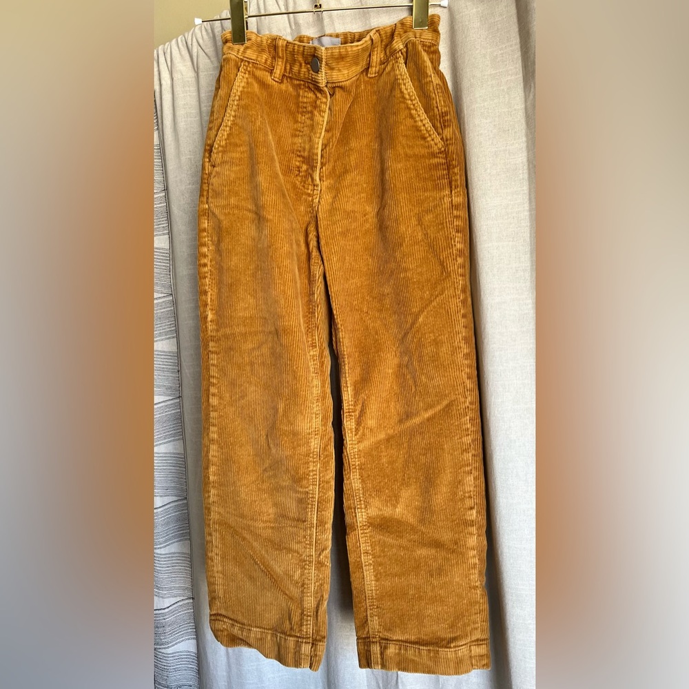 Everlane High Rise Corduroy Pants Size 4 | Golden Brown Straight Leg